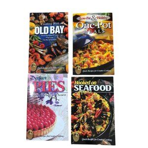 Old Bay Recipes Lot of 4 Cookbooks Seafood One-Pot Meals & Pies Baking